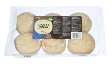 Stoneovenbaked French crusty rolls 6 pack