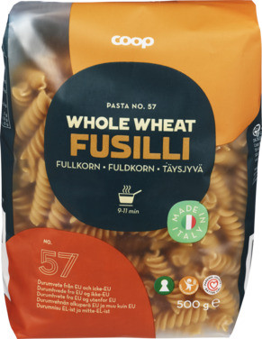 Fusilli whole wheat Coop
