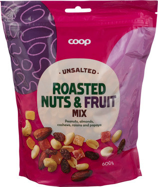 Nut & fruit mix roastede/unsalted