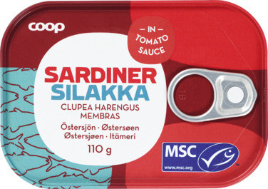 Sardines (Clupea harengus membras) w.tomato MSC Coop