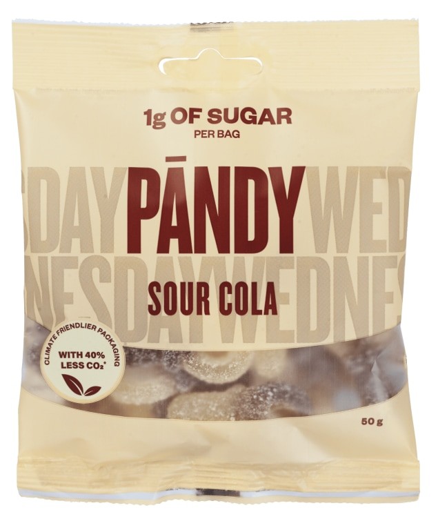 Candy Sour Cola u/sukker 50g Pandy