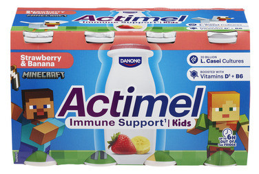Actimel Drikkeyoghurt Jordbær-banan 8x100g