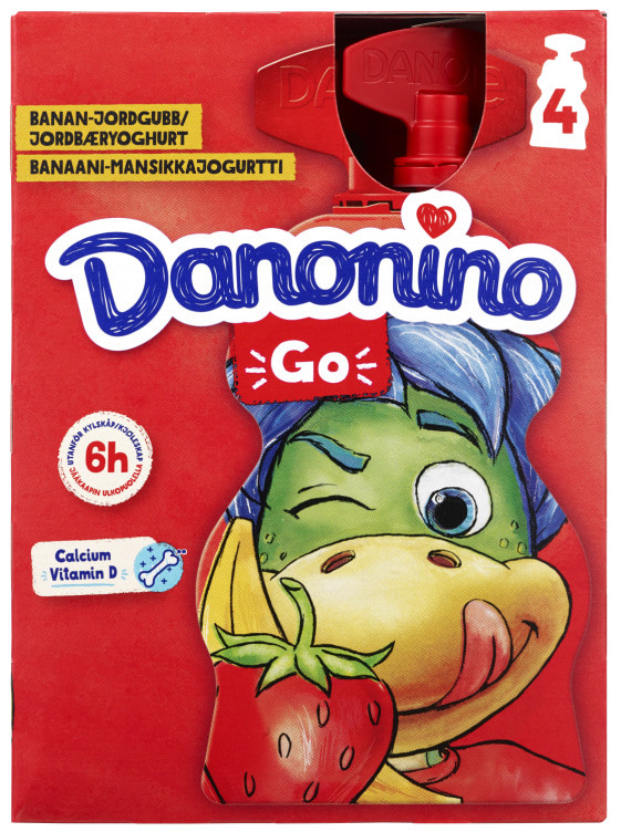 Danonino Yoghurt Klemposer Banan&Jordbær 280g