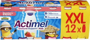Actimel Drikkeyoghurt Jordbær-banan 12x100g