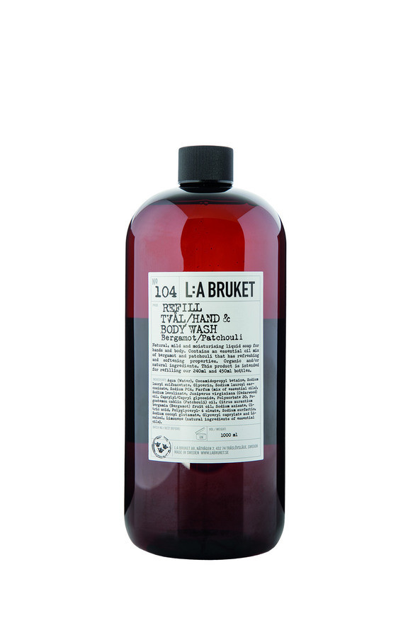 L:A BRUKET 104 Hand & Body Wash Bergamot/Patchouli Refill 1000 ml