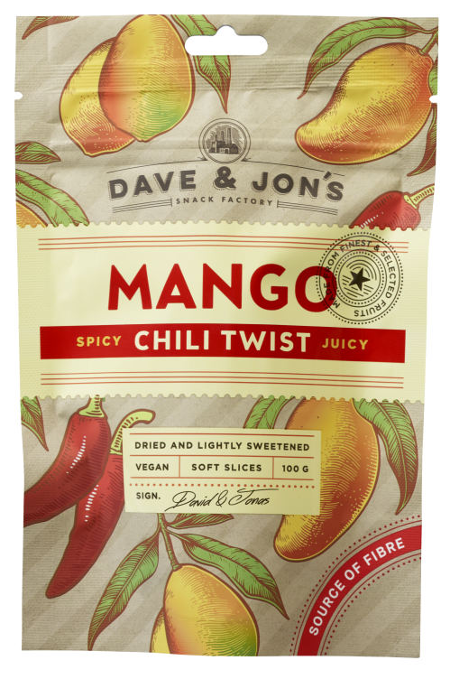Dave&Jon's Mango Chili Twist Tørket 100g