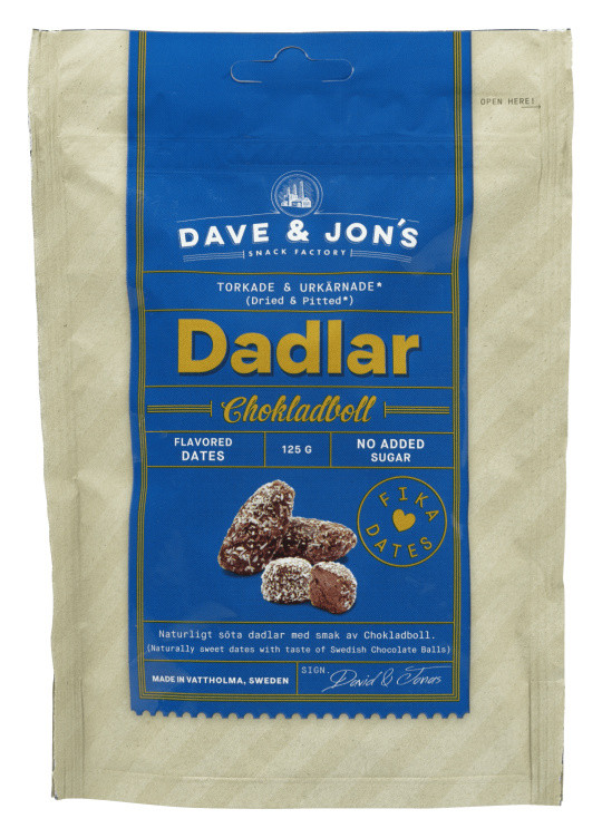 Dave&Jon's Dadler Chokladbolle 125g