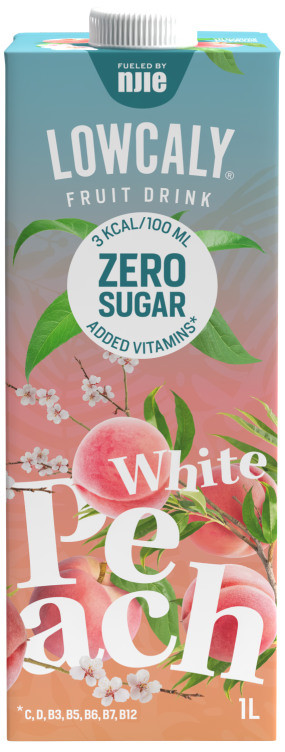 Lowcaly Fruktdrikk Hvit Fersken 1l
