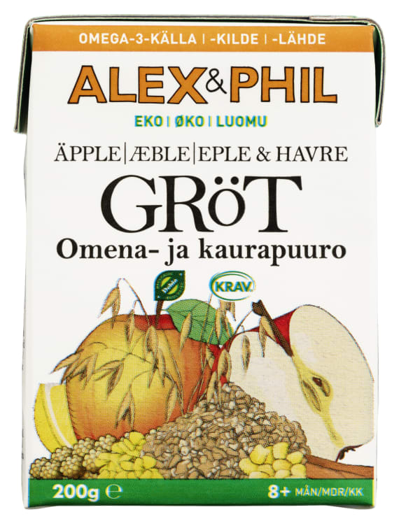 Grøt Eple&Havre +8mnd 200g Alex&Phil