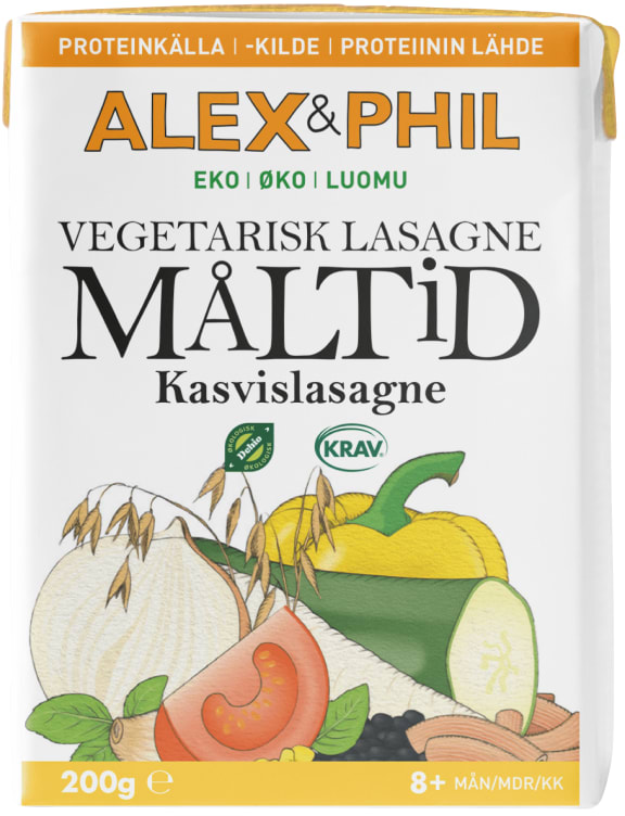 Lasagne Vegetar Måltid +8mnd 200g Alex&Phil