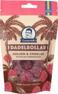 Daddelkuler Bringebær og Sjokolade 90g Lazaridis