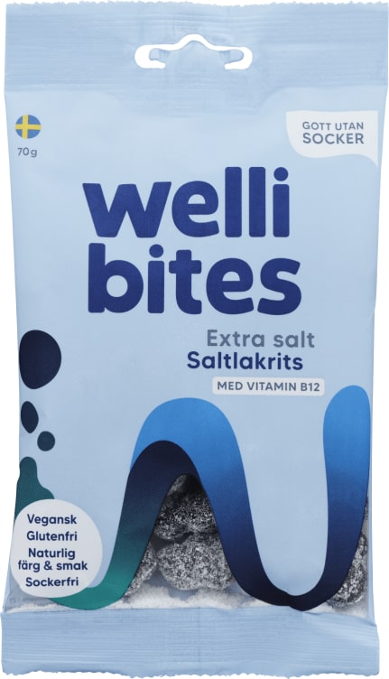 Salt Lakris Sukkerfri 70g Wellibites
