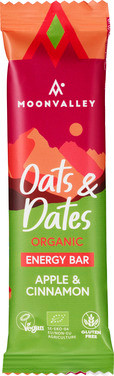 Moonvalley Energibar Eple & Kanel 50g Økologisk