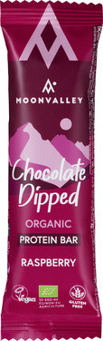 Moonvalley Proteinbar Sjokolade & Bringebær 50g Økologisk