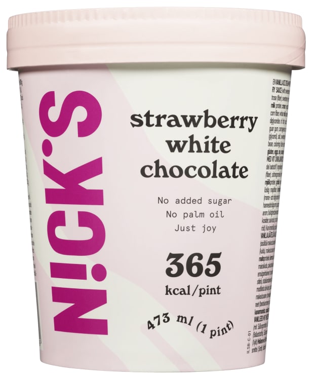 Nick's Iskrem Strawberry White Choc. 473ml