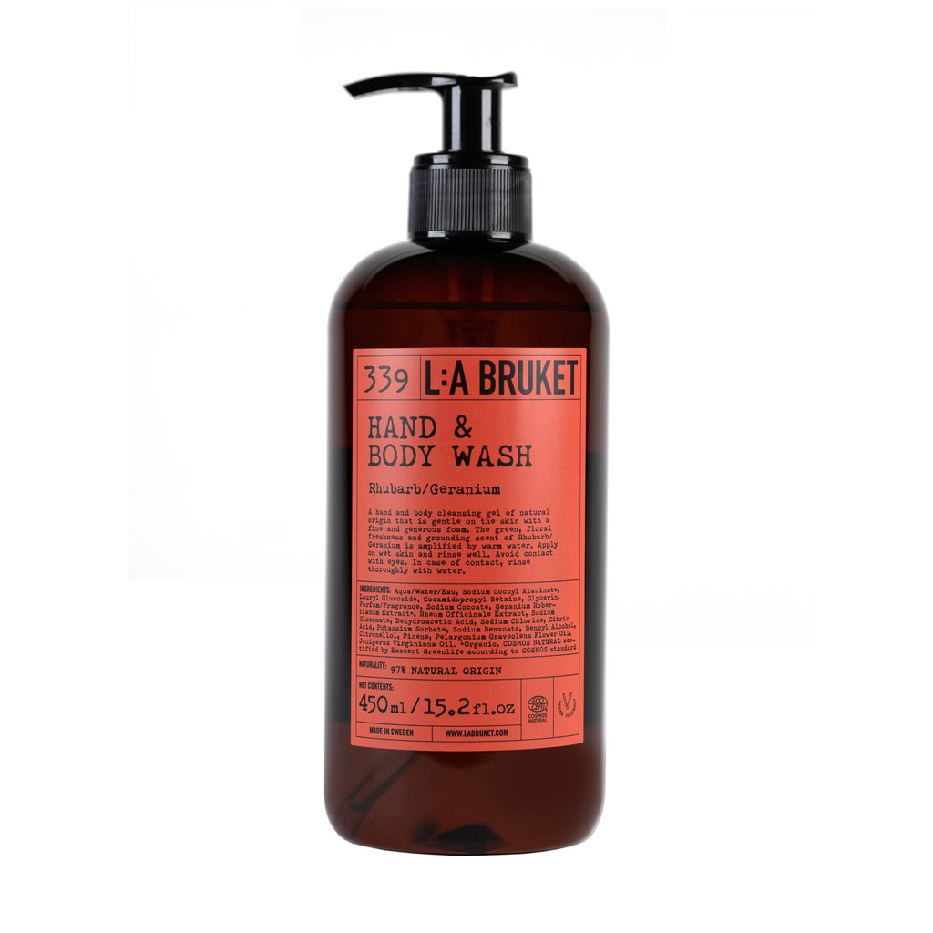 L:A BRUKET Hand & Body Wash Rhubarb/Geranium 450 ml