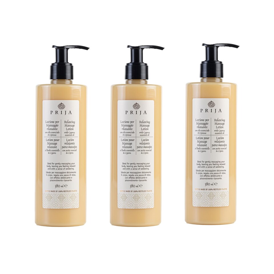 Prija Relaxing Massage Lotion with Cypress Spa Wellness Formula 3 x 380ml