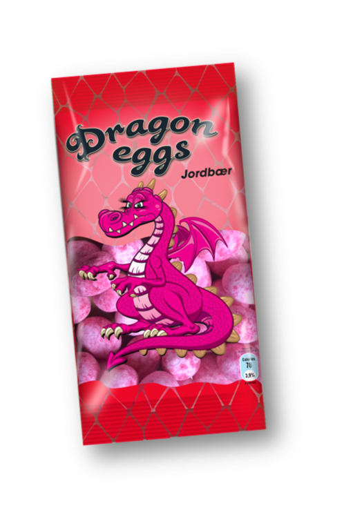 Dragon Eggs Jordbær 40g