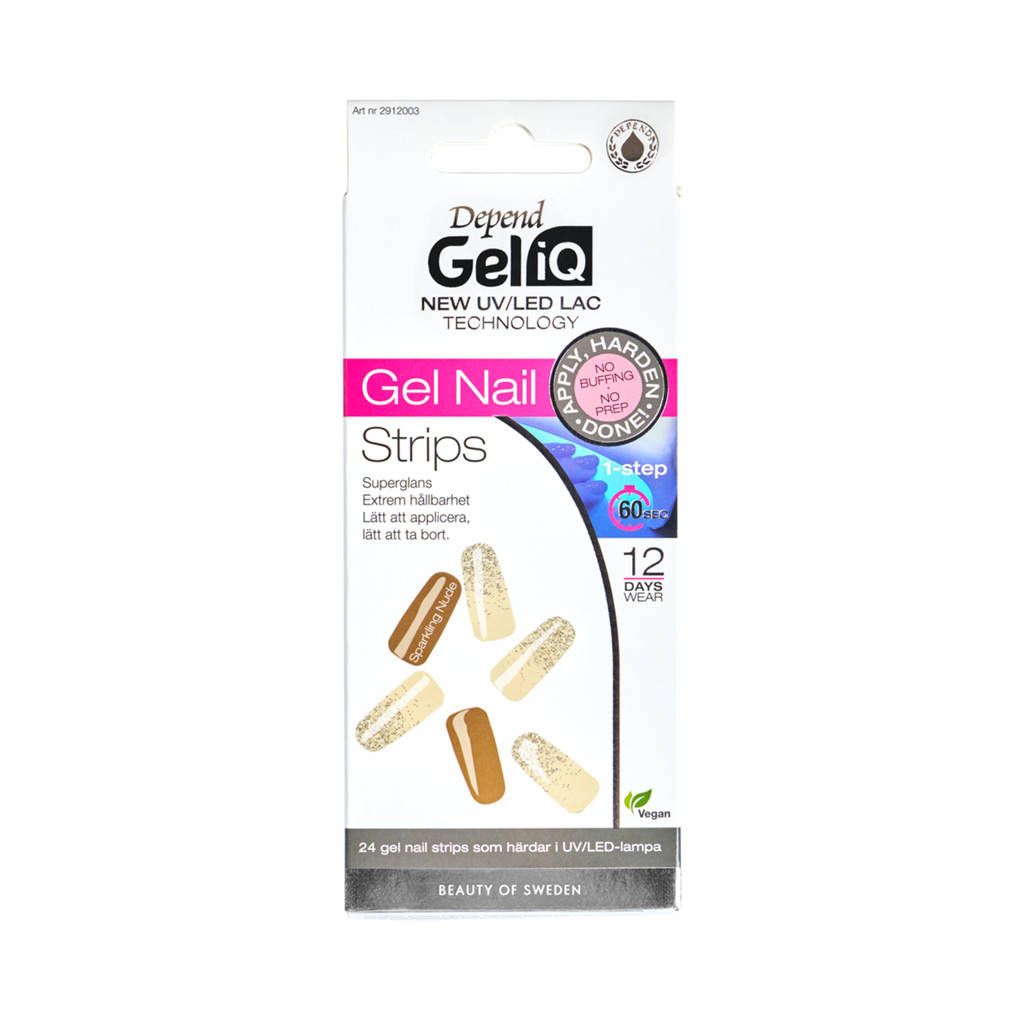 Depend Gel iQ Gel Nail Strips Semi Cured 003 Sparkling Nude