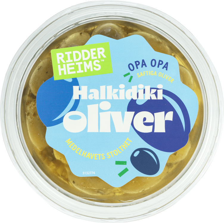 Oliven Halkidiki m/Urtemarinade 160g Ridderheims