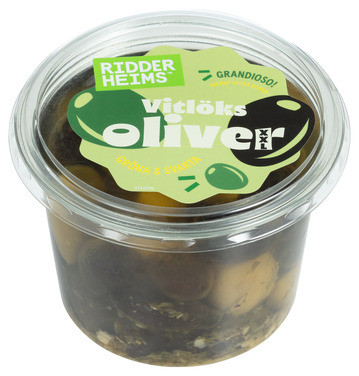 Italienske Oliven m/Hvitløk 470g Ridderheims