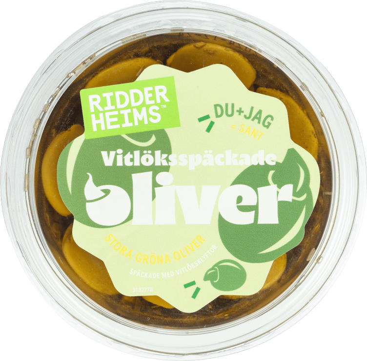 Oliven Grønn m/Hvitløk 175g Ridderheims