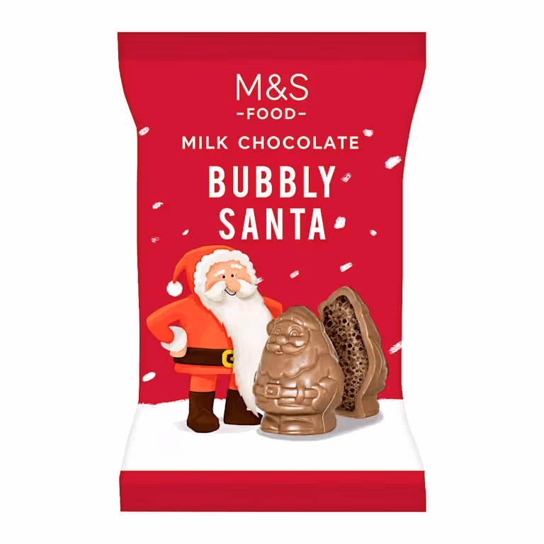 M&S Milk Chocolate Bubbly Santa