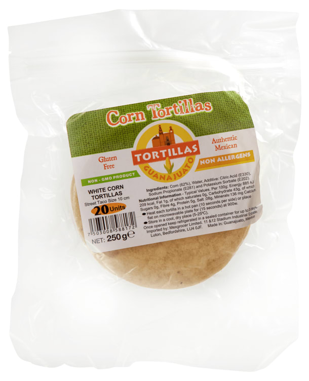 Tortilla White Corn 10cm 250g Guanajuato