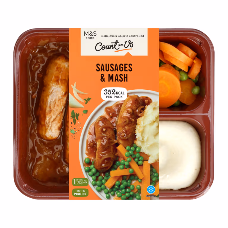 M&S Count On Us Sausages and Mash