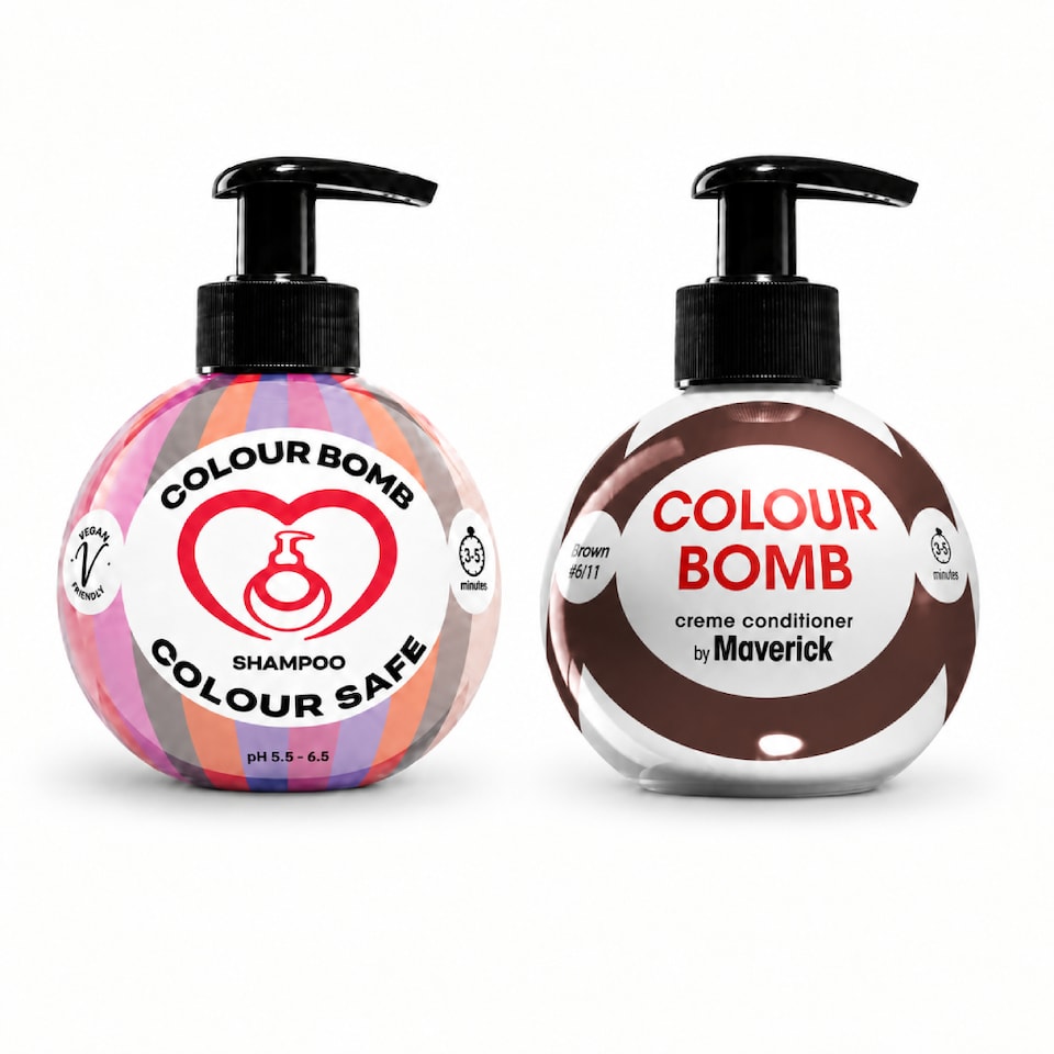 Colour Bomb Colour Safe Shampoo & Colour Depositing Conditioner Set 2x250ml - Cold Brown
