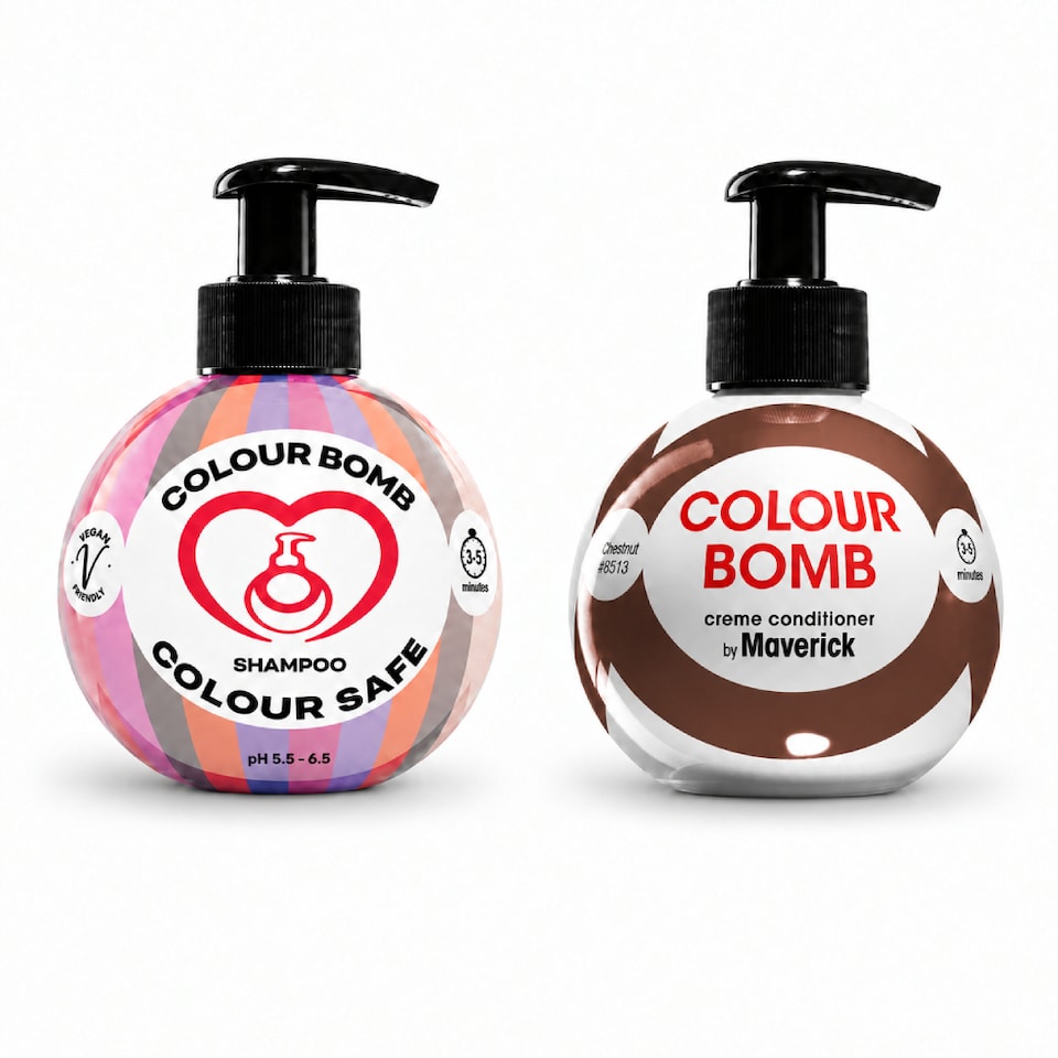 Colour Bomb Colour Safe Shampoo & Colour Depositing Conditioner Set 2x250ml - Deep Chestnut