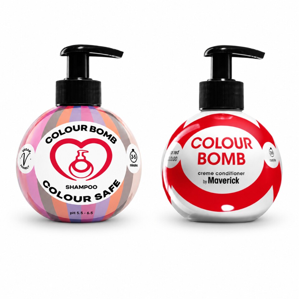Colour Bomb Colour Safe Shampoo & Colour Depositing Conditioner Set 2x250ml - Fire Red