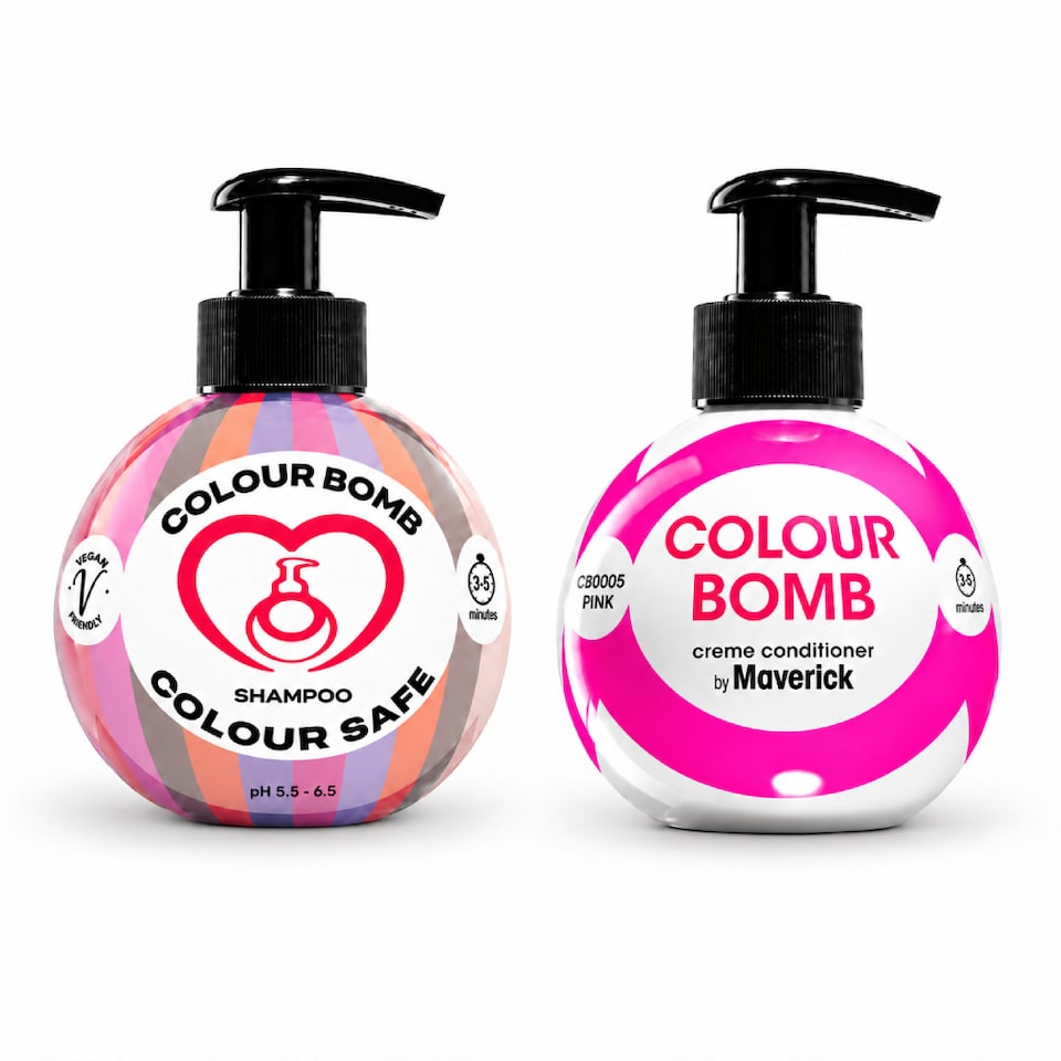 Colour Bomb Colour Safe Shampoo & Colour Depositing Conditioner Set 2x250ml - Pink