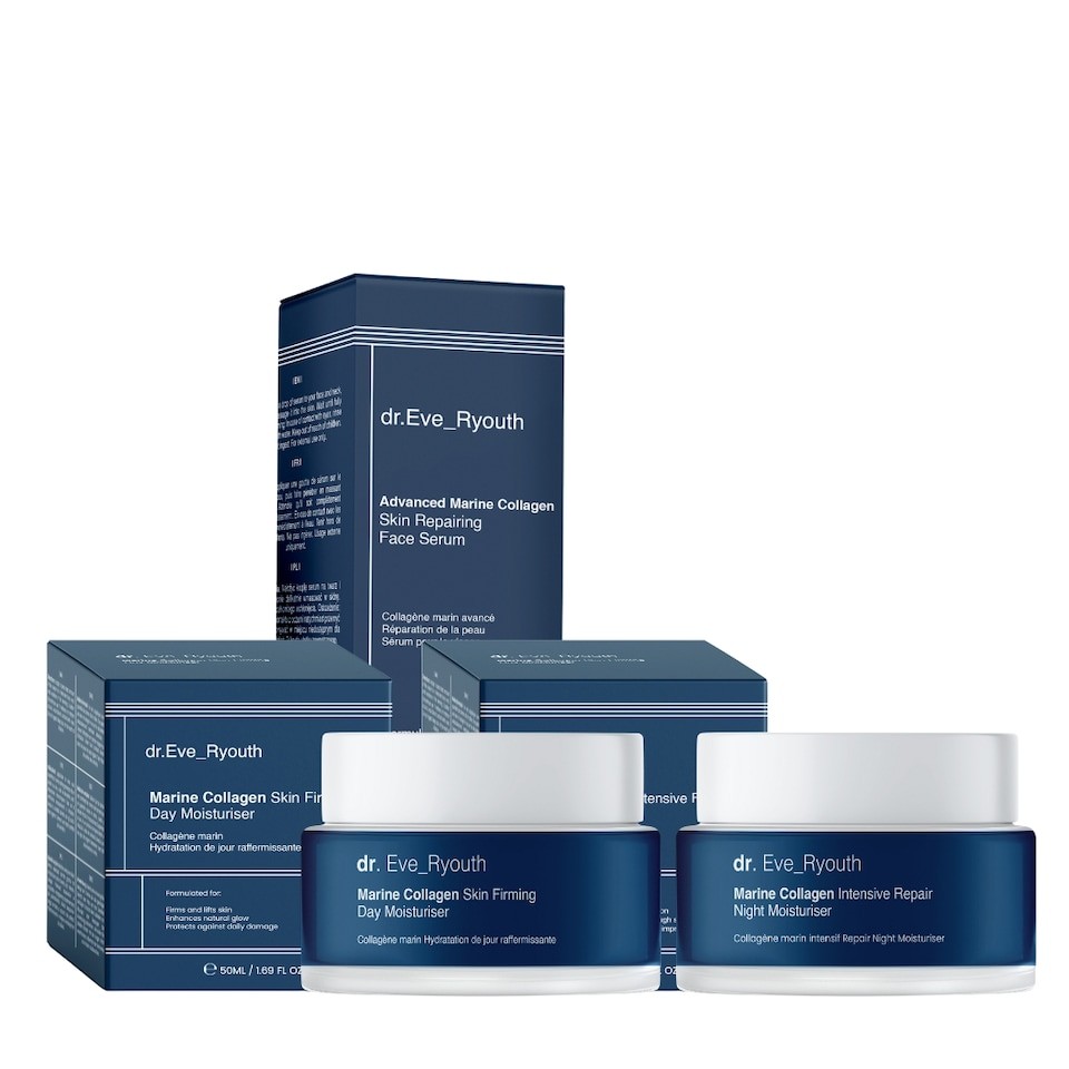 Dr. Eve_Ryouth Advanced Marine Collagen Skin Repairing Face Serum 30ml + Marine Collagen Skin Firming Day Moisturiser 50ml + Marine Collagen Intensive Repair Night Moisturiser 50ml
