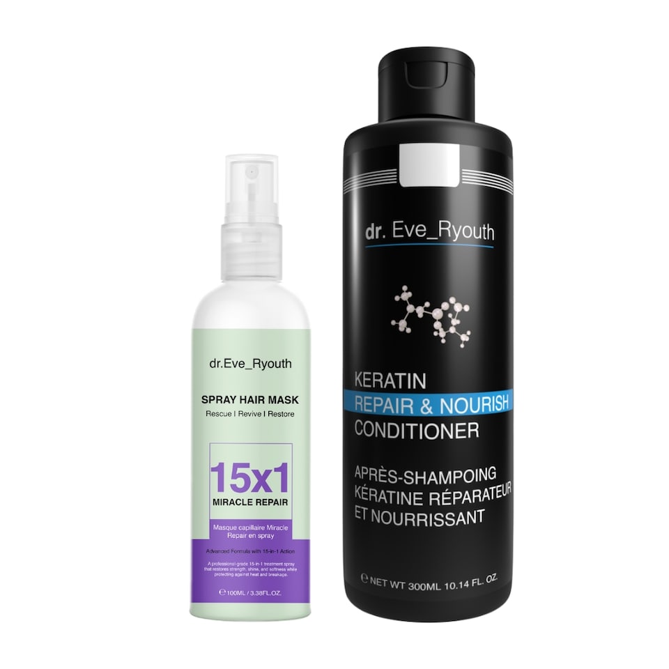 Dr. Eve_Ryouth Keratin Repair & Nourish Conditioner 300ml + 15 X 1 Miracle Repair Spray Hair Mask 100ml