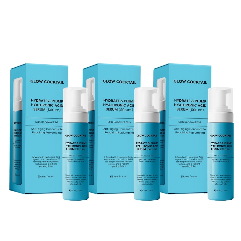 Glow Cocktail 3x Hydrate & Plump Hyaluronic Acid Serum 30ml