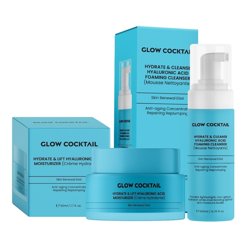 Glow Cocktail Hyaluronic Acid Foaming Cleanser & Moisturizer Kit (50ml)