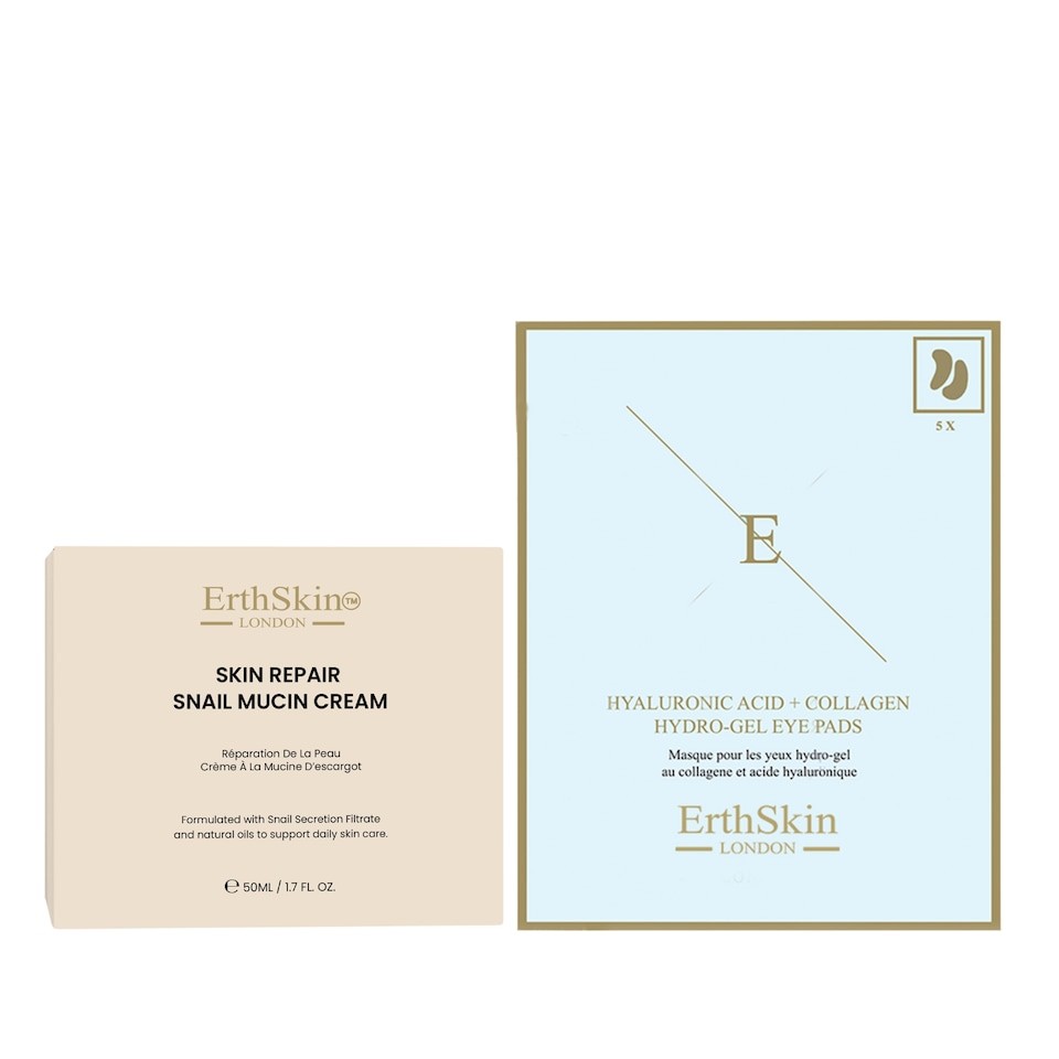 Skin Repair Snail Mucin Cream 50ml + Hyaluronic Acid + Collagen Hydrogel Eye Pads 5 X 2