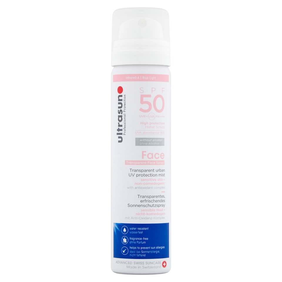Ultrasun SPF50 Transparent Face & Scalp UV Mist 75ml