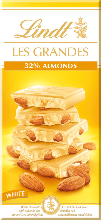 Lindt Les Grandes White Almond 150g