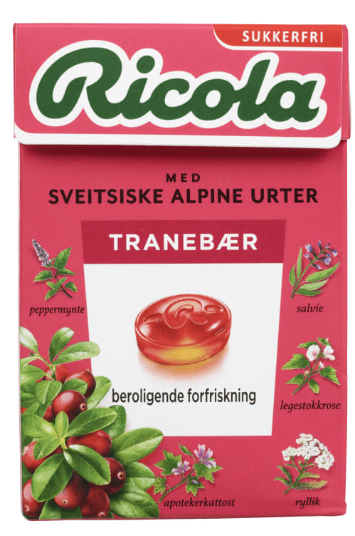 Ricola Tranebær Sukkerfri 50g