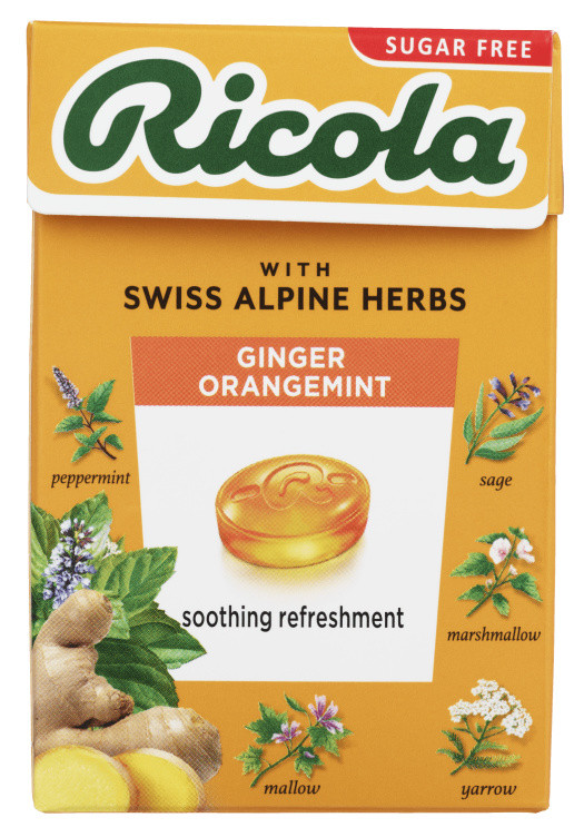 Ricola Ginger Orangemint Sukkerfri 50g
