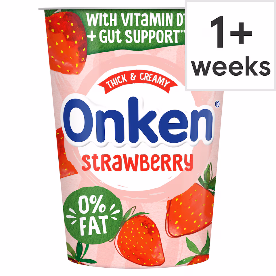 Onken 0% Fat Strawberry Yogurt 450G