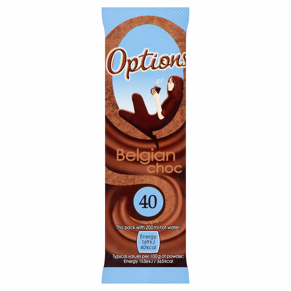 Options Belgian Choc Sachets 11g