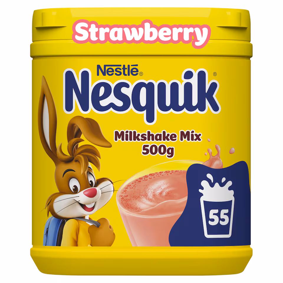 Nesquik Strawberry Flavoured Milkshake Powder 500g Tub