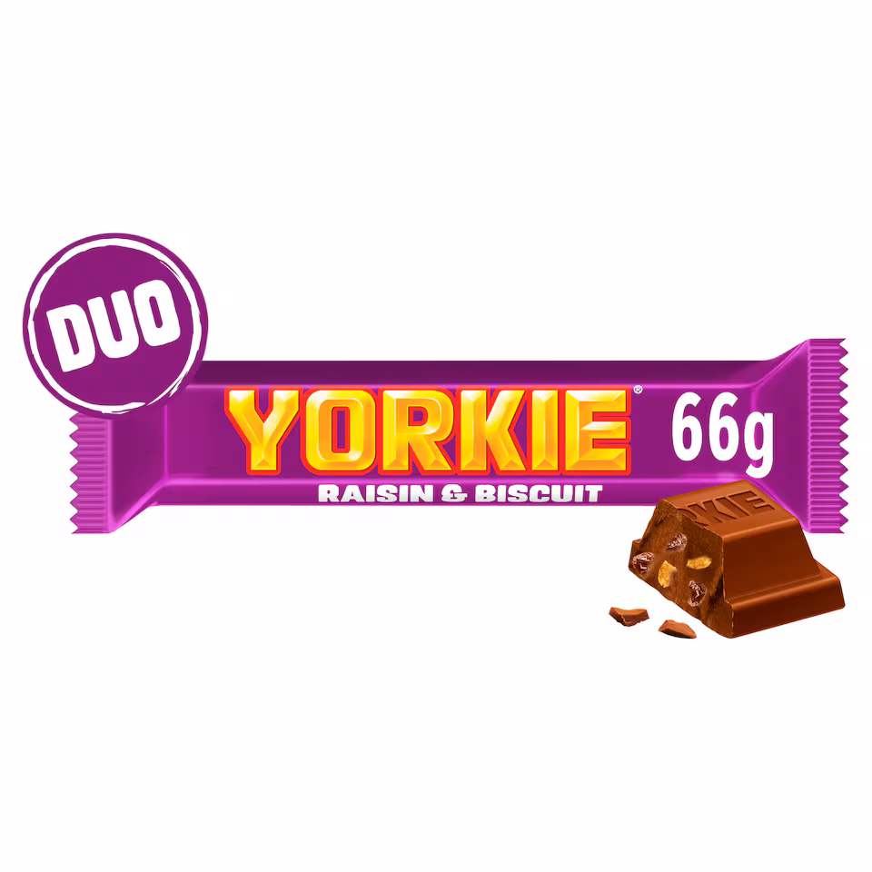 Yorkie Raisin & Biscuit Duo Chocolate Bar 66g