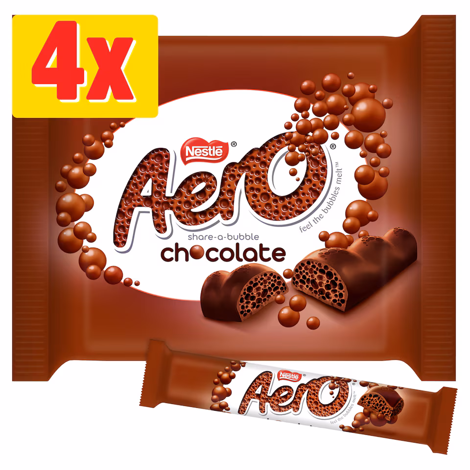 Aero Bubbly Milk Chocolate Bar Multipack 27g 4 Pack