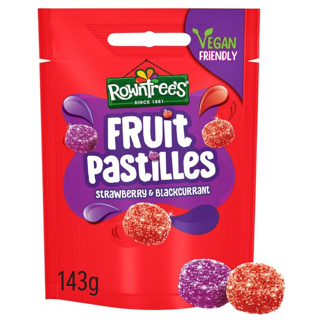 Rowntree's Fruit Pastilles Strawberry & Blackcurrant Sweets Sharing Bag 143g
