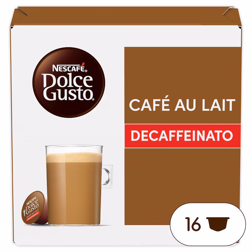 Nescafe Dolce Gusto Café Au Lait Decaff Coffee Pods x16 160g