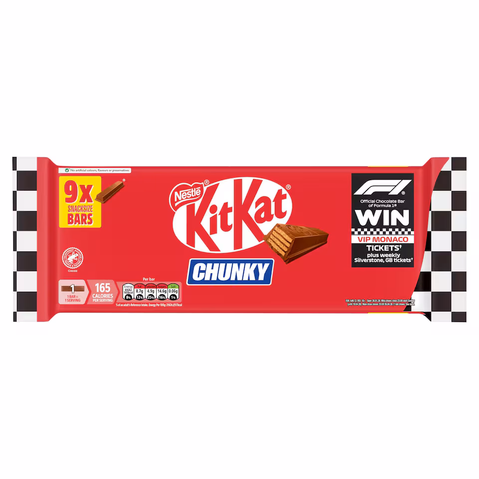 Kit Kat Chunky Milk Chocolate Bar Multipack 32g 9 Pack